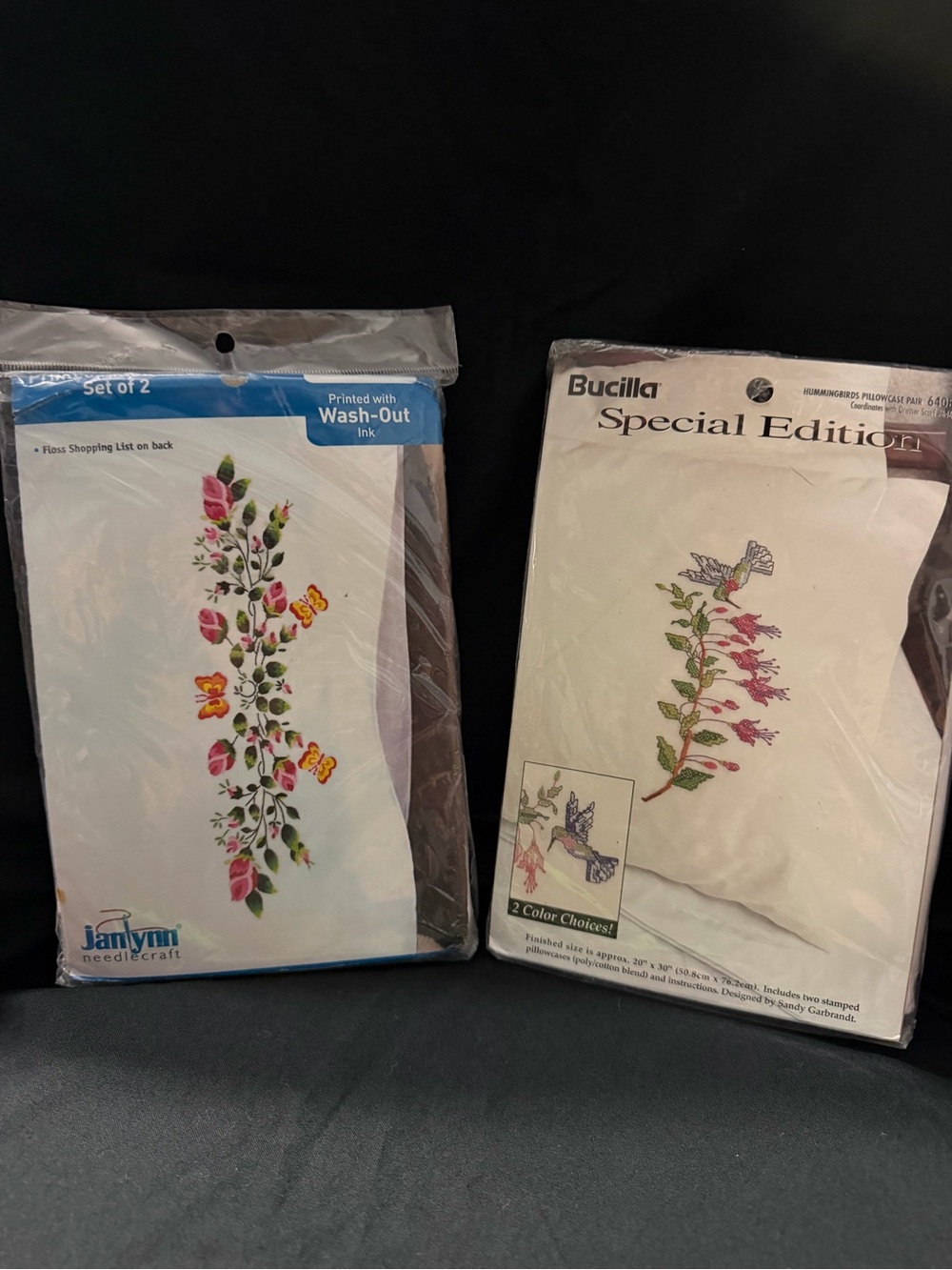 Floral Printed needle craft Pillowcases 2 sets
